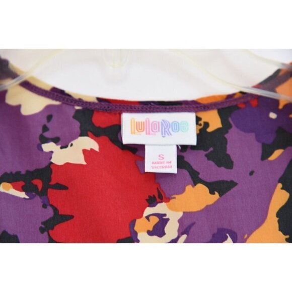 Lularoe Joy Floral Art-to-Wear Colorful Vest Duster Cardigan Unicorn Women Sz S - Picture 9 of 11